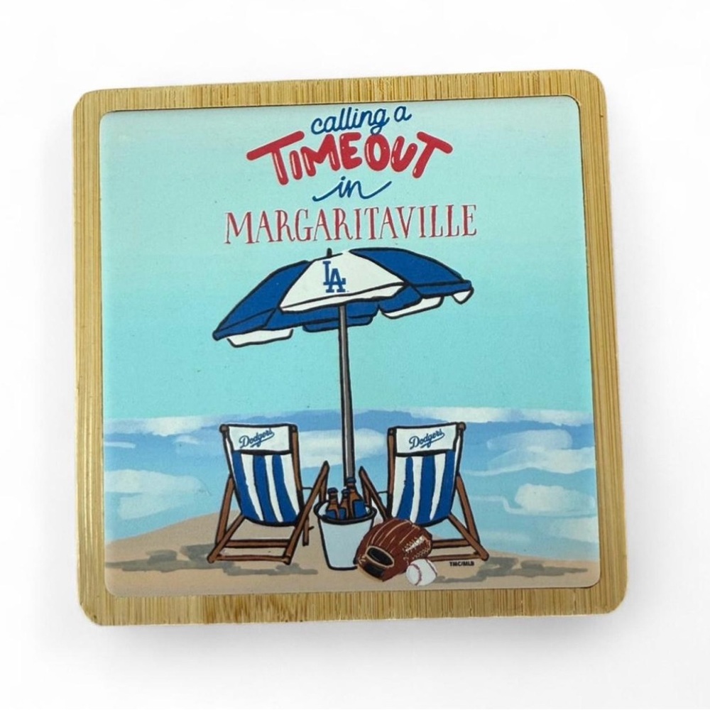 Los Angeles Dodgers Coasters Set of 4 MLB Baseball Bar Decor NWT